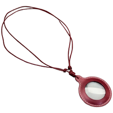 Bomari 項鍊皮革套便攜式放大鏡 酒紅色, 單一商品, 2個