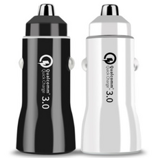 차량용 USB 듀얼 2포트 고속 충전기 퀄컴 퀵차지3.0 시거잭, 블랙