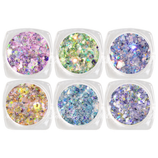 메이브라운 프리미엄 샤이니 네일글리터 혼합 6종, A, 1개