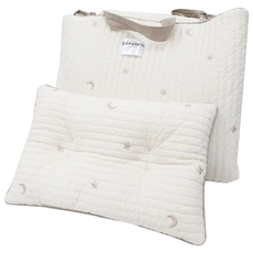 베네브릭 스르륵 양면 누빔 어린이집 베개+패드 세트, 아이보리 + 베이지 스타