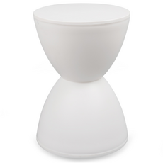 포블리스 폰스툴 모래시계 장구 의자, 왁스화이트, 1개