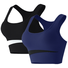 NUNUHANA 여성 빅사이즈 노와이어 하이서포트 스포츠브라 2P