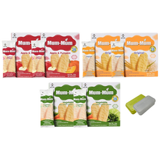 신형 멈멈 유아 쌀과자(13P) 3가지맛 맛별 2개씩 세트 + 케이스 + 3종스티커, 54g, 2세트, 오리지널+사과호박+야채(+전용케이스)