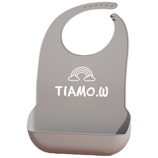 카무 성인 실리콘 턱받이 노인 환자 방수 턱받이, 1개, 특대형 그레이