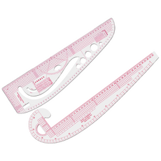 셀고 S모드자 시접자 한복 양복패턴용 곡자, 1개, 직각원각도기곡선자+S직곡선자혼합