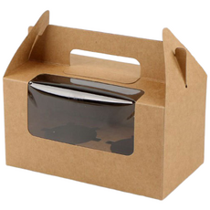 방구석상인 손잡이 머핀상자 컵케익 포장, 20개, 2구 크라프트