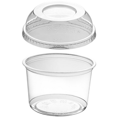 엠엔피 일회용 투명 델리용기 디저트 샐러드 포장용기 16온스 돔뚜껑, 1개, 50세트