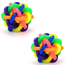 [티케이샵] 강아지 고양이 장난감 꽈베기 방울공, 대형2개, 1세트