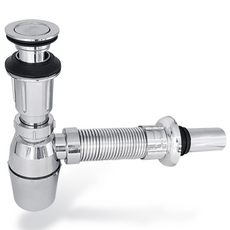 국산 벽 일체형 폽업 트랩 세면대 배관 배수관 부속품, 1개