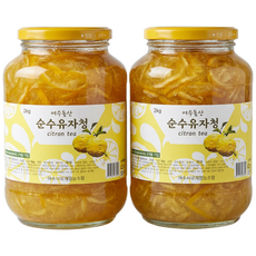 [순도100%] 씨가 없어 더 맛있는 무방부제 돌산 유자청 유자차 2kg 최상품 순수청, 1개입, 2개