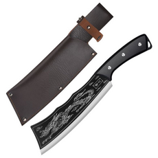 1/1+1케슬라 캠핑 정육 고기 뼈칼 전문가 주방칼 드래곤도안 쉐프나이프, 1개, 블랙