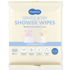 냅다다 젠틀바디샤워티슈 강아지 고양이 목욕 물티슈 대나무원단 100gsm, 1개, 10개입