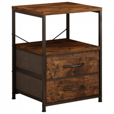 소웰홈 패브릭 서랍형 협탁 선반 포함, 2단, 나뭇결