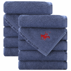 폴로코튼 브랜드자수 코마사 60수 180G 호텔수건 행사 답례품 단체주문제작, 10개, 소프트블루