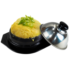 국내산 폭탄 계란찜기 스텐뚜껑+뚝배기+받침 세트 중자 (2-3인용 폭탄계란찜), 1세트, 13cm