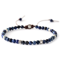 원석 매듭 팔찌[4mm], 청금석, 1개