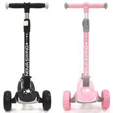 노바 스윙 스쿠터 Z-7 유/아동킥보드 높이조절 LED, 노멀 블랙