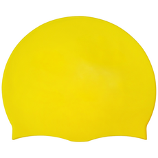 국내생산 베이직 심플 실리콘수모 성인남녀공용 수영모자, 옐로우, 1개