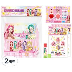 Little Bling 秘密Jouju 星之女神 普莉蒂米禮品組, 2套, 紙手提袋 + 迷你指甲油2款 + 紋身貼紙2款 + 秘密Jouju護唇膏 紅色