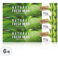 죽염 네츄럴 프레쉬 허브 치약, 130g, 6개