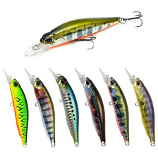 행운을파는낚시 파이어 미노우 63F 서스펜드 하드베이트 쏘가리 볼락 배스 루어낚시, 1개, 5g, 04. 시크 줄 블랙