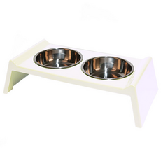 딩동펫 반려동물 멜라민 식기 소형 2구, 화이트, 1개