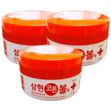 삼성물산 삼현 코튼볼액 흡착 탈지면 7.5g, 3개