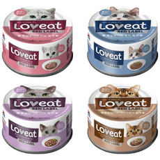 사조 러브잇 레드라벨 대용량 고양이캔 160g X 24개 4종 혼합 콤보 고양이간식, 혼합맛