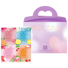 JARDIN our tea All The Time花草茶禮盒 紫色, 1組, 檸檬伯爵茶+柳橙&葡萄柚紅茶+粉紅荔枝&洋甘菊茶+草莓&水蜜桃南非國寶茶
