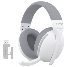 아이리버 초경량 노이즈캔슬링 가상7.1채널 유무선 게이밍 헤드셋 LightFit WGH3 C타입수신기, 화이트