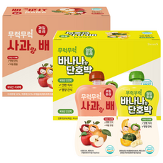 무럭무럭 과일퓨레 알뜰 묶음 (각 1박스), 4개, 700g, 바나나단호박 사과랑배