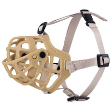 도다인몰 입마개 여닫이 중형견 대형견 마스크, 베이지01호, 1개