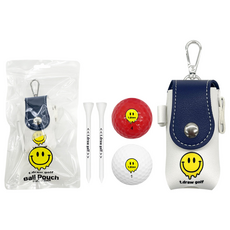 티드로우 골프공파우치 2구 골프볼 주머니케이스 공2개 티2개 포함, 네이비, 1개