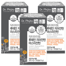 닥터파이토 루테인 지아잔틴 아스타잔틴, 30정, 15g, 3개