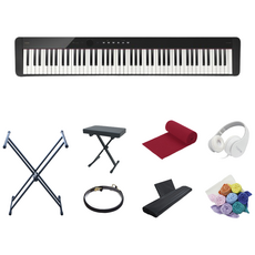 카시오 PX-S1100 톱니쌍열스탠드+덮개+헤드폰+의자포함 구성품4종, 블랙, 1개