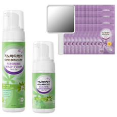 GYNO-BETACARE 溫和弱酸性女性私密清潔慕斯 沁涼清新香 200ml+攜帶型 100ml+試用包 5ml 40包+方形手鏡組, 1組