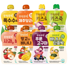 무럭무럭 키즈죽 과일퓨레 모두모아 8팩, 8종, 100g, 8개