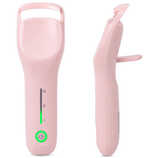 MOKIN 롱라스팅 미니 휴대용 속눈썹 고데기 전기 히팅 뷰러 3단계 온도 감온변색 Type-C 충전식, 핑크