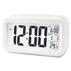 빅폰트 컬러 디지털 탁상알람시계, 3W1019화이트