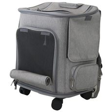 retoo Pet Larry Lolly Plus 可拆卸輪子背帶背包, 灰色