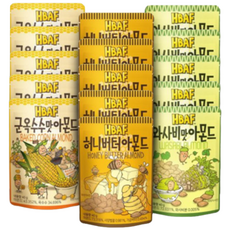 길림양행 HBAF 허니버터 와사비맛 군옥수수맛아몬드 40g x 5개 세트(총15개), 15개