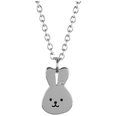 MX KIDS 써지컬스틸 미아방지 목걸이 223K 깊고 진한 각인 극소형, 1개, 토끼