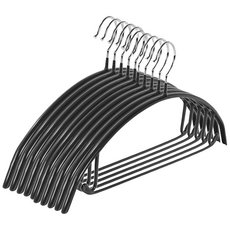 온리블 실리콘 코팅 어깨뿔 흘러내림 방지 옷걸이, 10개, 블랙