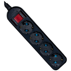 과부하차단 고용량 멀티탭 4000w 16A 냉장고 에어컨용 콘센트 블랙 4구, 1개, 검정, 1.5m