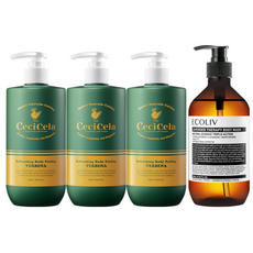 CeciCela 清爽套組 A 身體去角質馬鞭草香味 500ml x 3p + 薰衣草沐浴露 500ml 套組, 1套