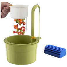 인큐 싱크대 개수대 음식물 털어서 버리는 물빠짐 거름망, 1개, 그린