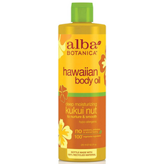 Alba Botanica 하와이안 바디 오일 딥 모이스처라이징 쿠쿠이 너트, 251ml, 1개