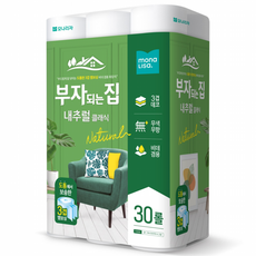 모나리자 부자되는집 휴지 내추럴 클래식 3겹 화장지, 1개, 30롤