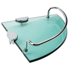 強化玻璃轉角架, 03 透明 + 鍍鉻, 1個