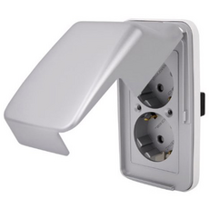 CHEIL ELECTRIC 2孔含蓋插座, 1個